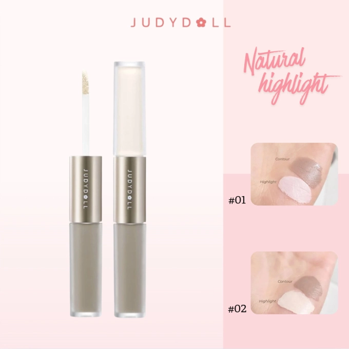 JUDYDOLL Kem tạo khối & Highlight 2 đầu - Khắc hoạ đường nét, bền đẹp lâu trôi suốt 12h